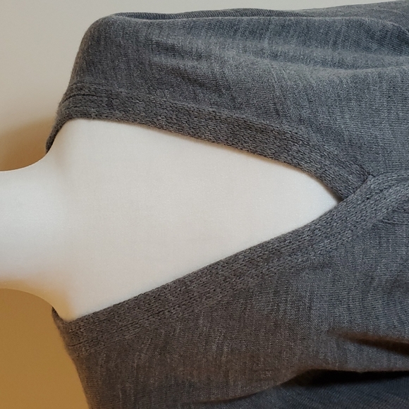 New York & Co. gray v neck sweater size medium - Picture 2 of 8